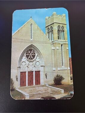 Vintage Gothic Church Postcard Louisiana Ephemera Journaling